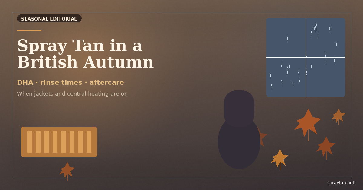 Spray tan in a British autumn — DHA, rinse times and aftercare