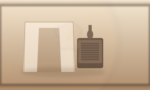 Warm editorial scene of a spray tan pop-up booth with an extractor ventilation unit pulling soft mist — no brand logos